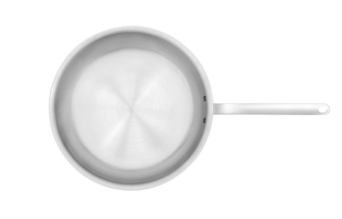 14-inch Wear-Ever® aluminum fry pan with natural finish and plated handle