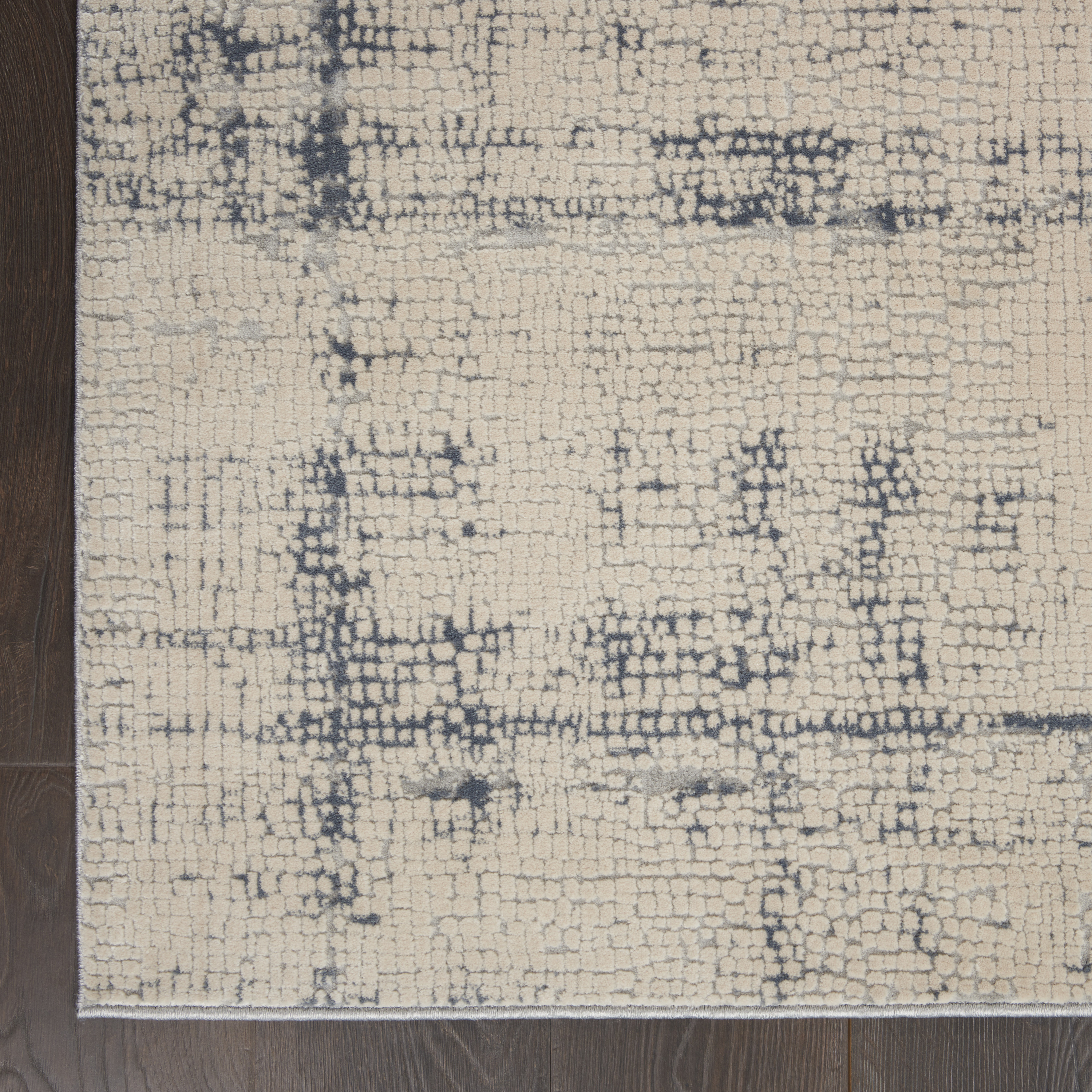 Nourison Rustic Textures 5'3" x 7'3" Ivory/Blue Modern Indoor Rug