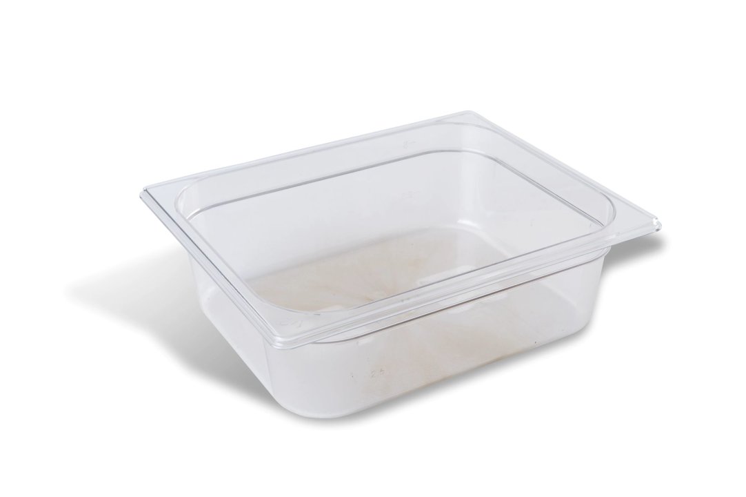 Cubeta Gastronorm GN de policarbonato de tamaño 1/2 y 65 mm de profundidad