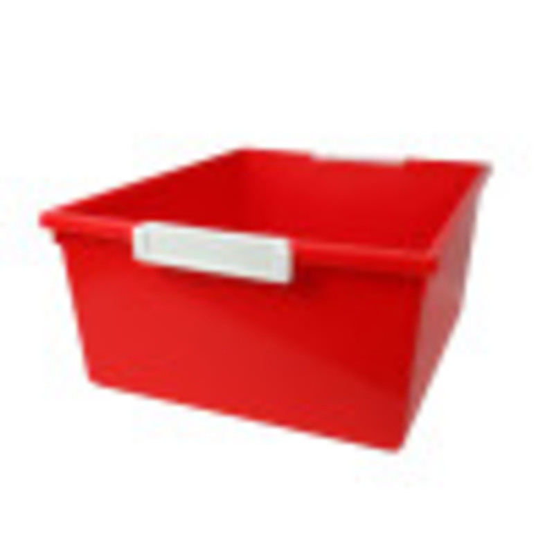 Tattle® Tray with Label Holder, 12 QT, Red