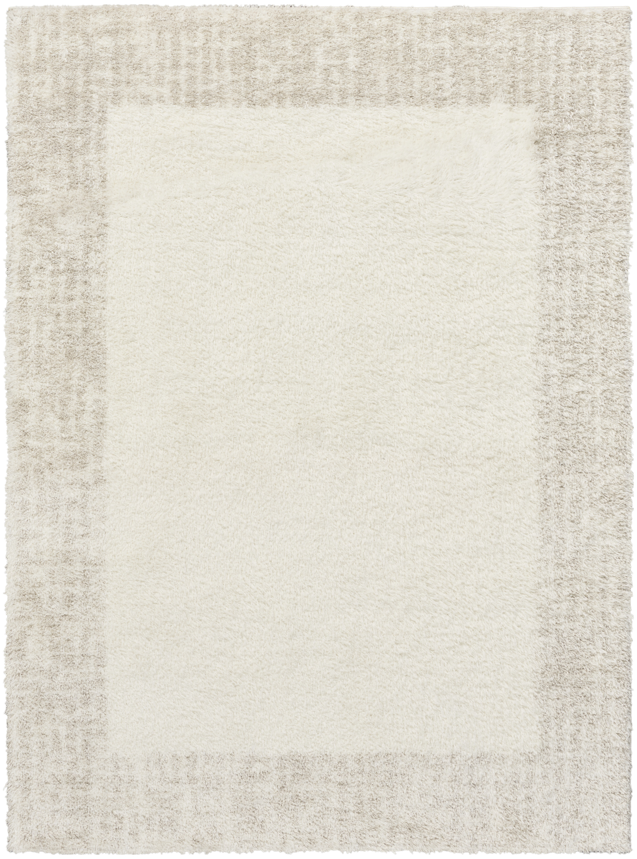 Nourison Pacific Shag 7'10" x 9'10" Ivory Beige Shag Indoor Rug
