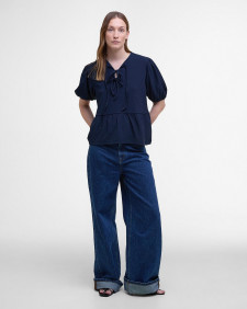 Louise Peplum Blouse Navy