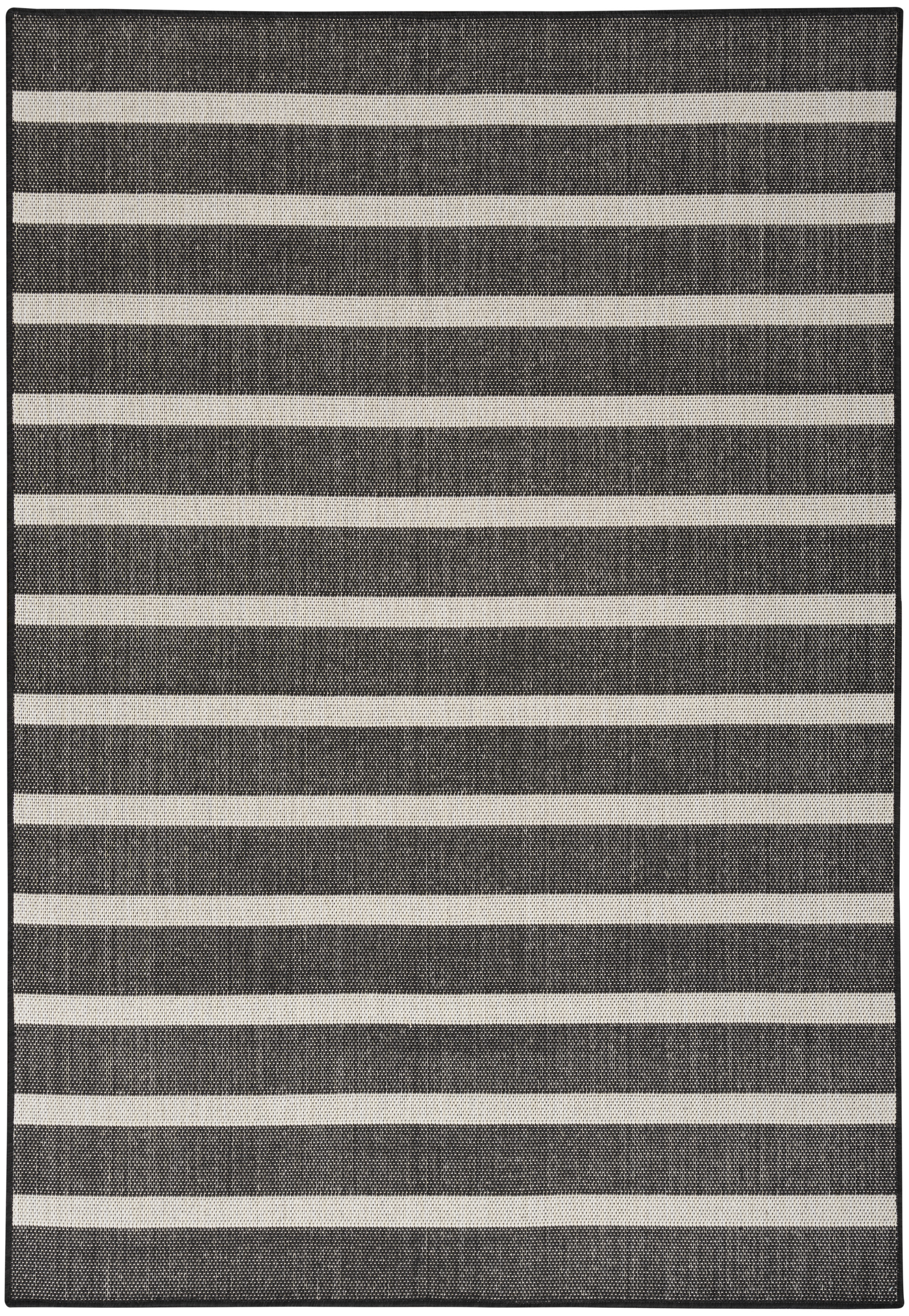 Nourison Positano 7' x 10' Black Ivory Modern Rug