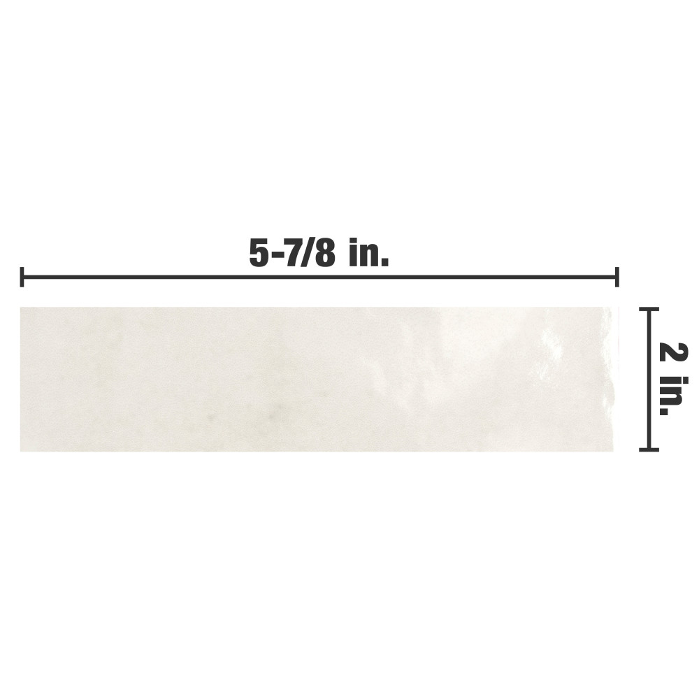 Coco Glossy Cloud White 2 in. x 5-7/8 in. Porcelain Wall Tile