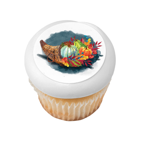 Watercolor Cornucopia PhotoCake® Edible Image®