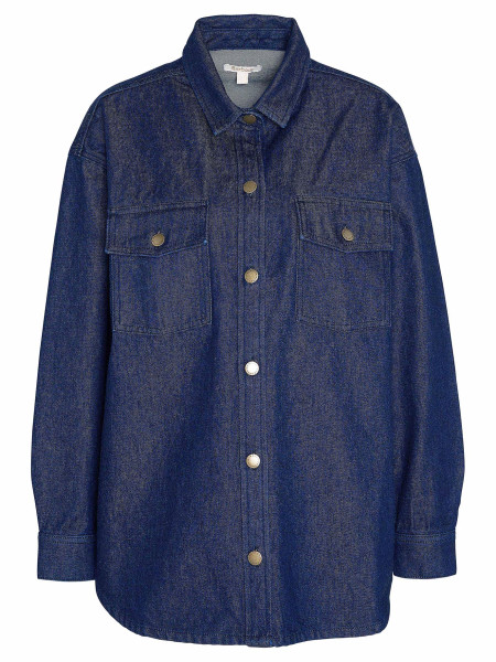 Cassie Denim Oversized Long-Sleeved Shirt Cassie Denim Oversized Long-Sleeved Shirt