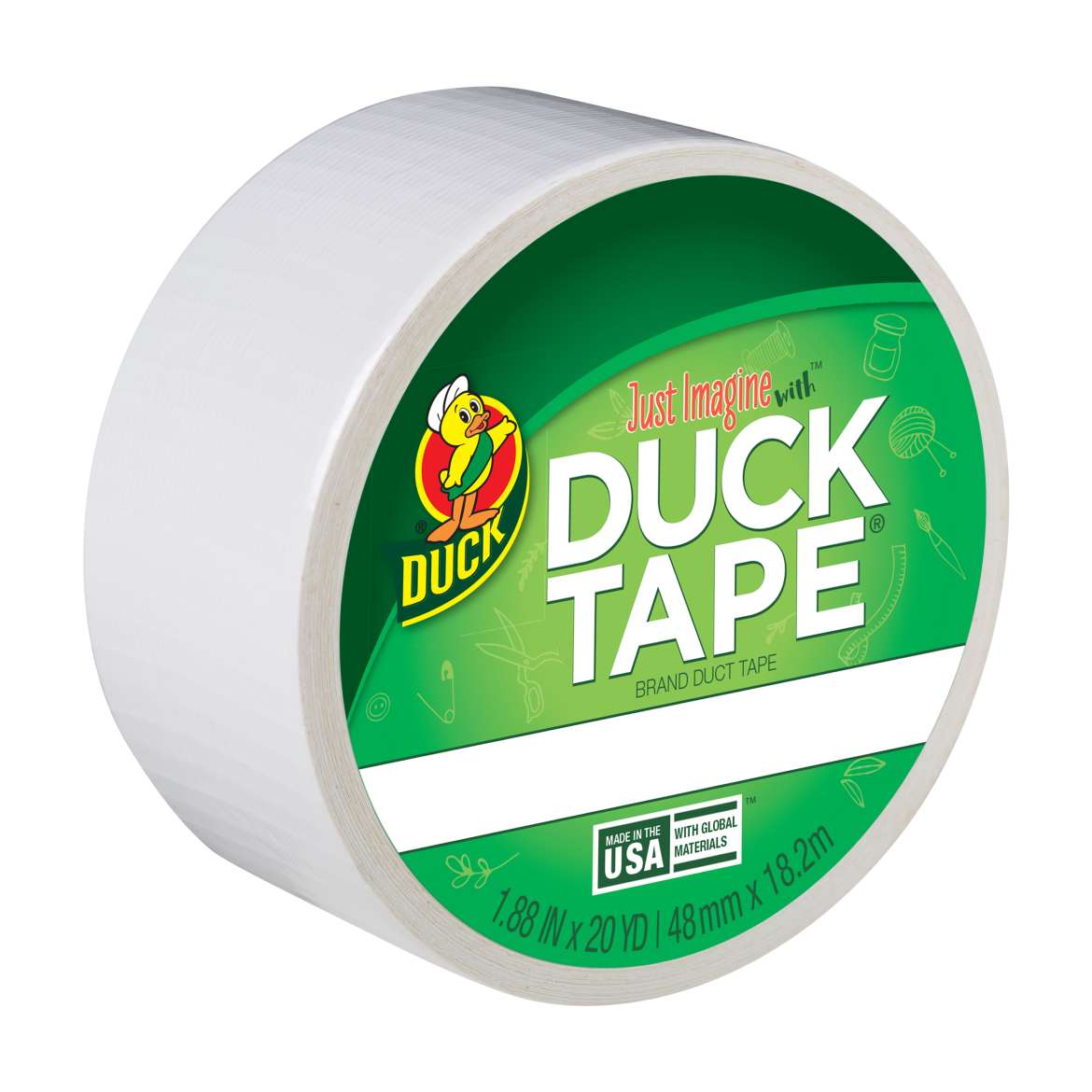 Color Duck Tape® Brand Duct Tape - Winking White, 1.88 in. x 20 yd.