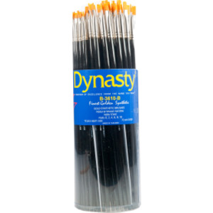 Finest Golden Synthetic Bright Brush Canister, 72 Brushes