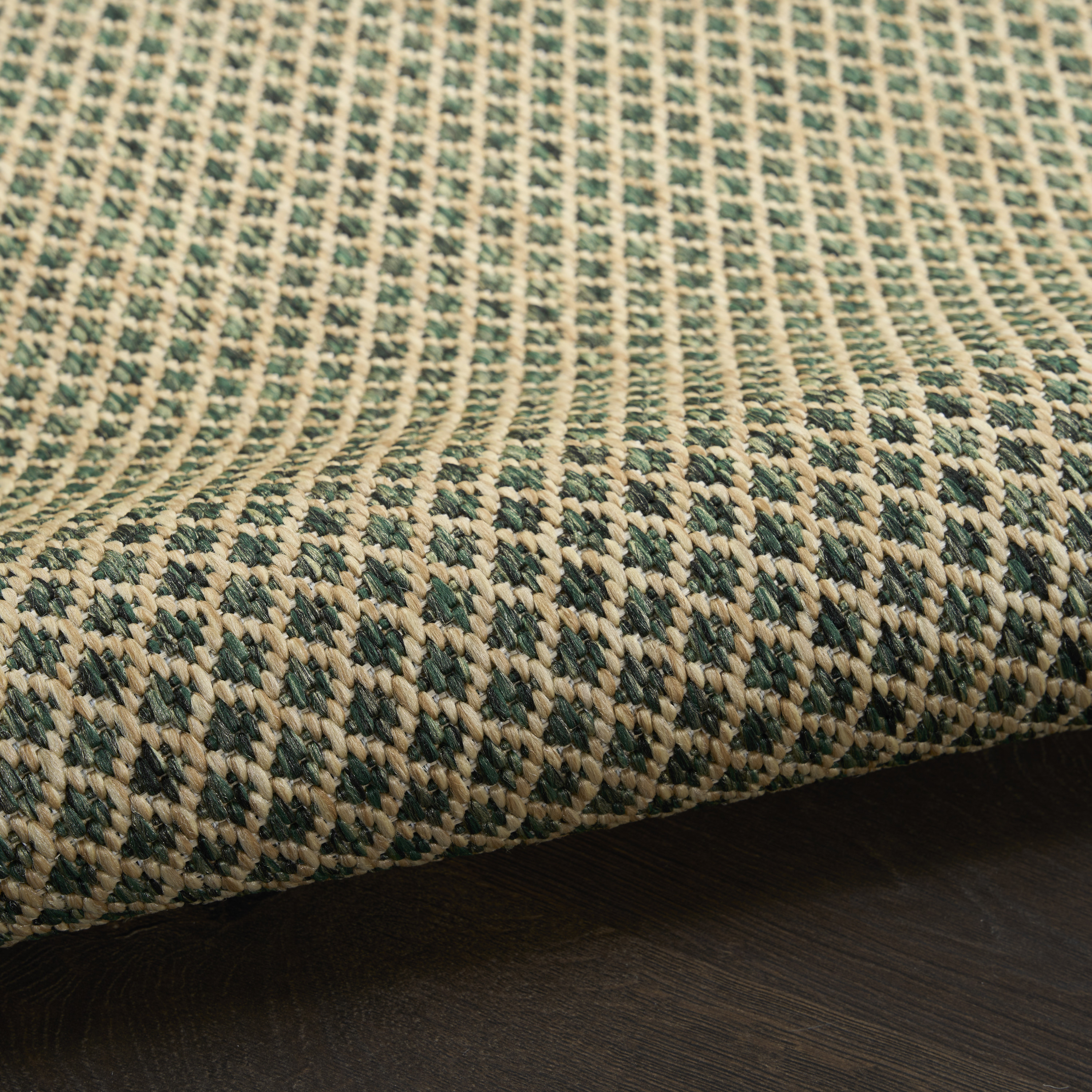 Nourison Courtyard 2'2" x 10' Green Modern Rug