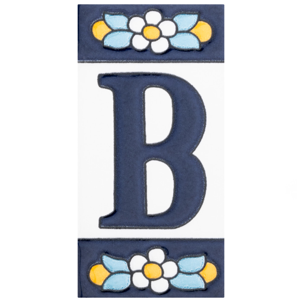 Sevillano Flora Address Letters B 2.13x4.38 Rectangle Ceramic Wall Only Room Scene