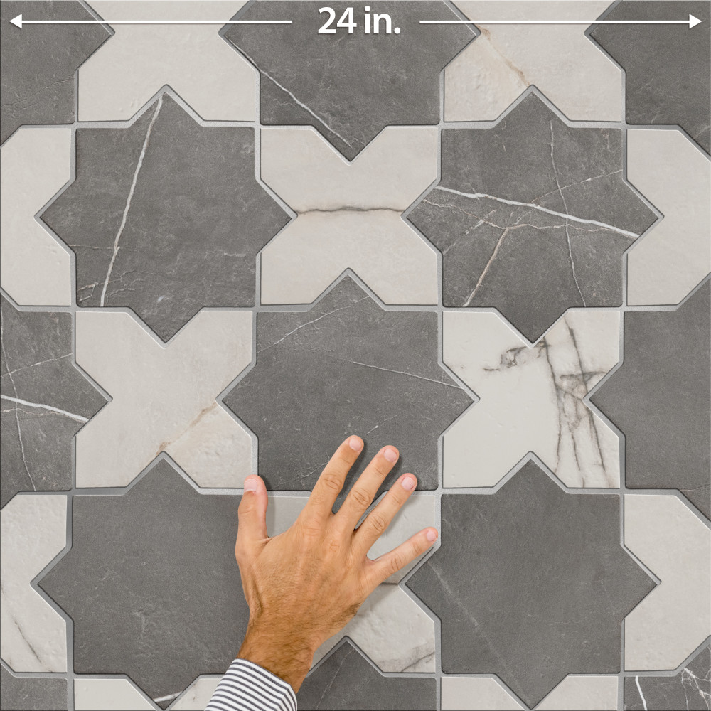 Istanbul Star Night with Day Cross 6 in. x 12 in. Porcelain Floor and Wall Tile