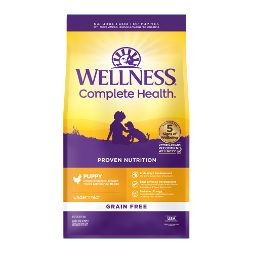 Wellness Complete Health Grain Free Puppy Chicken & Salmon Front packaging