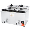 Double-well 208- to 240-volt 15-lb medium duty Cayenne® countertop deep fryer