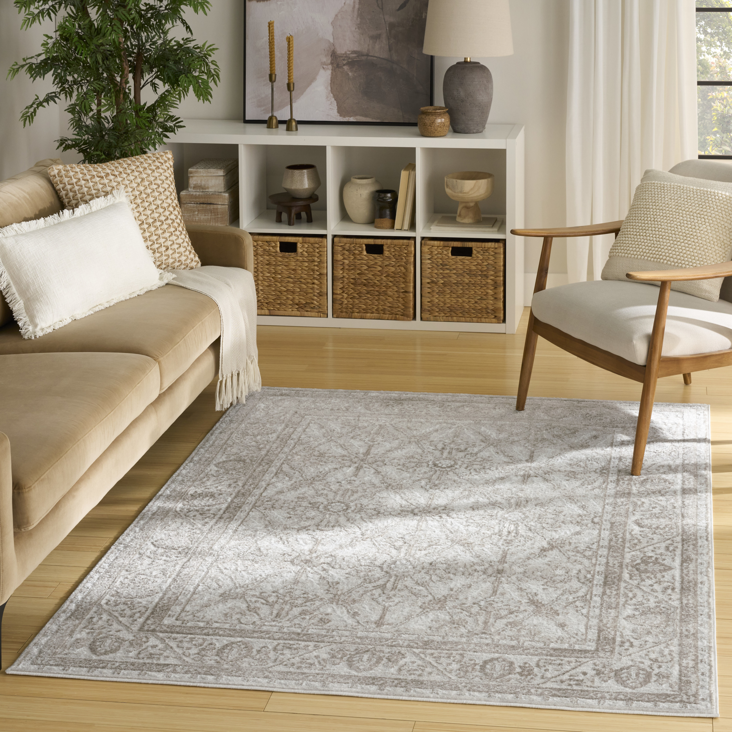 Nourison Dekor 5'3" x 7' Grey Vintage Indoor Rug