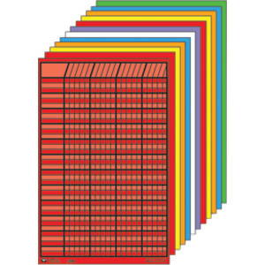 Vertical Incentive Chart, 14" x 22", Assorted Colors, Pack of 12