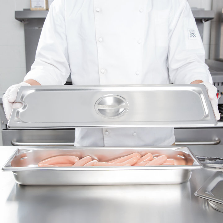 Half-long-size Super Pan 3® slotted stainless steel cover