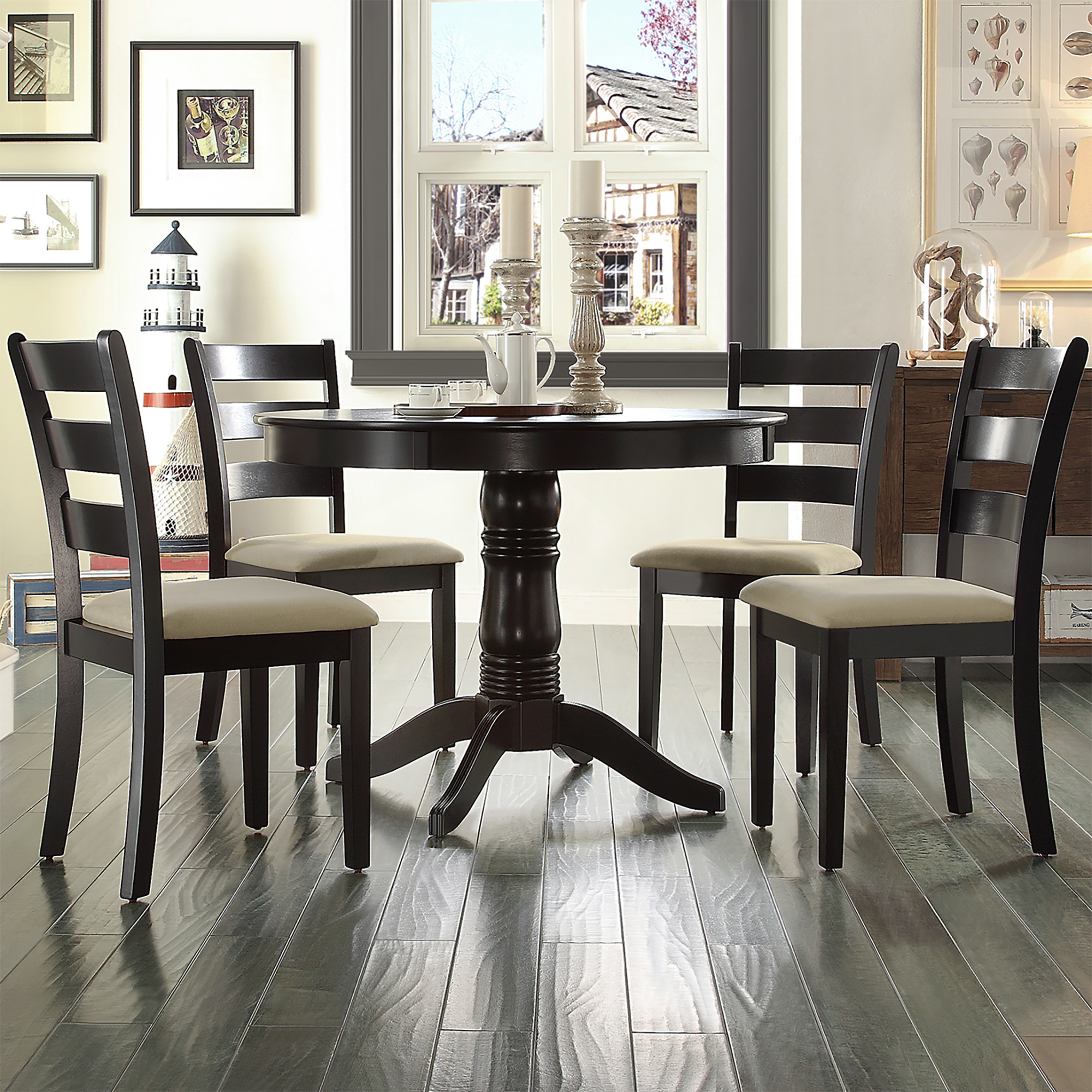 Black Wood Dining Set