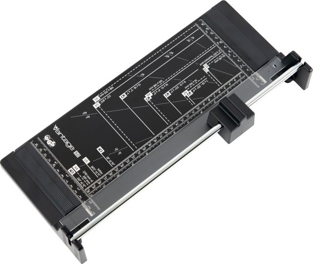 The Dahle Vantage® 50 paper trimmer features a 12" cut length and is lightweight and portable for just about any application.