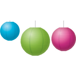Brights Paper Lanterns, Pack of 3