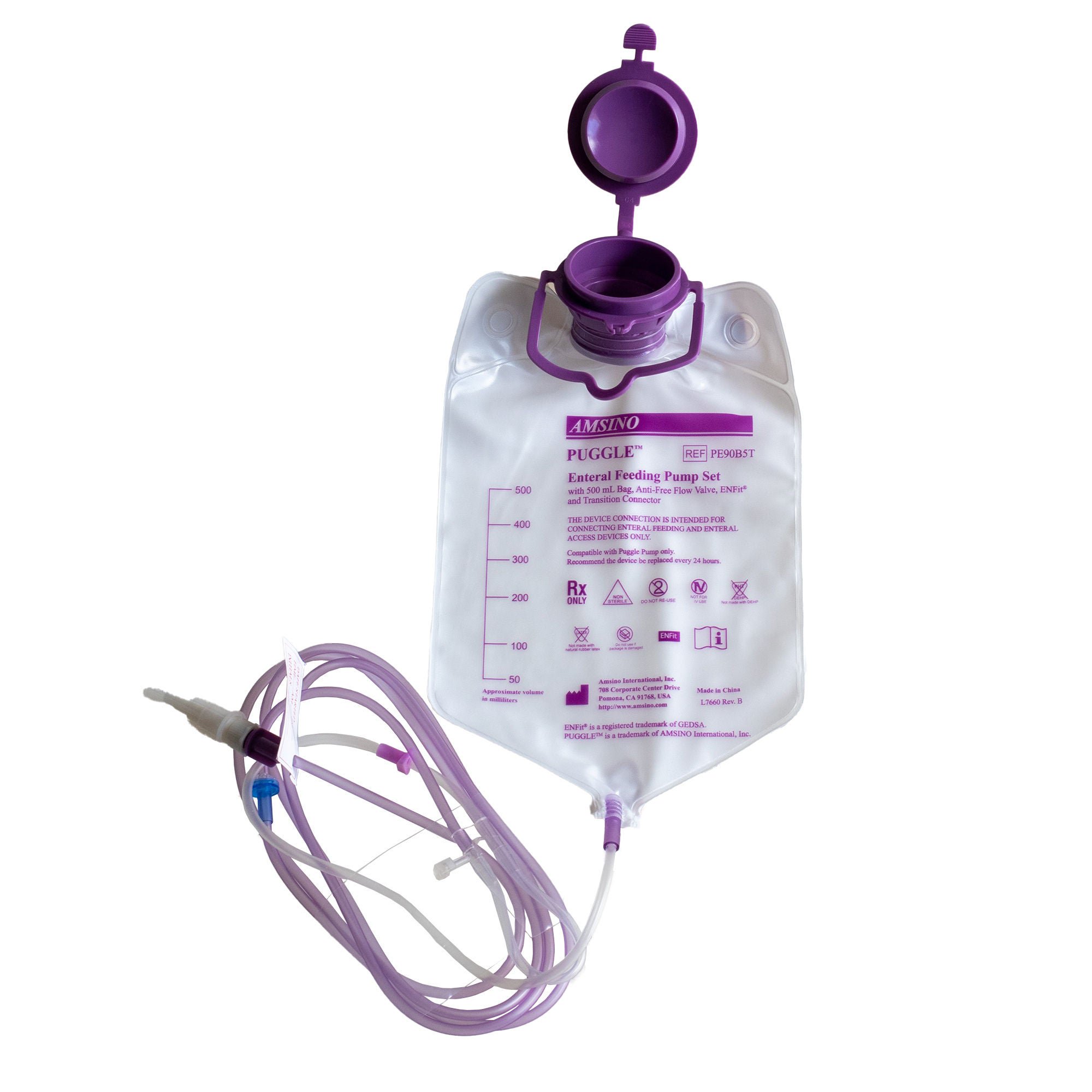 Amsino International PUMP SET, ENTERAL W/BAG 500ML (30/CS)