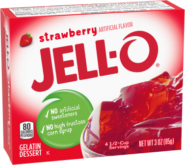 Jell-O Strawberry Gelatin Dessert, 3 oz Box