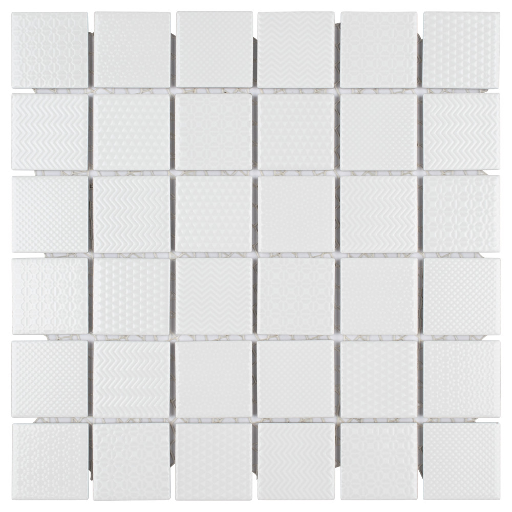 Sample – Celadon White Porcelain Mosaic Tile