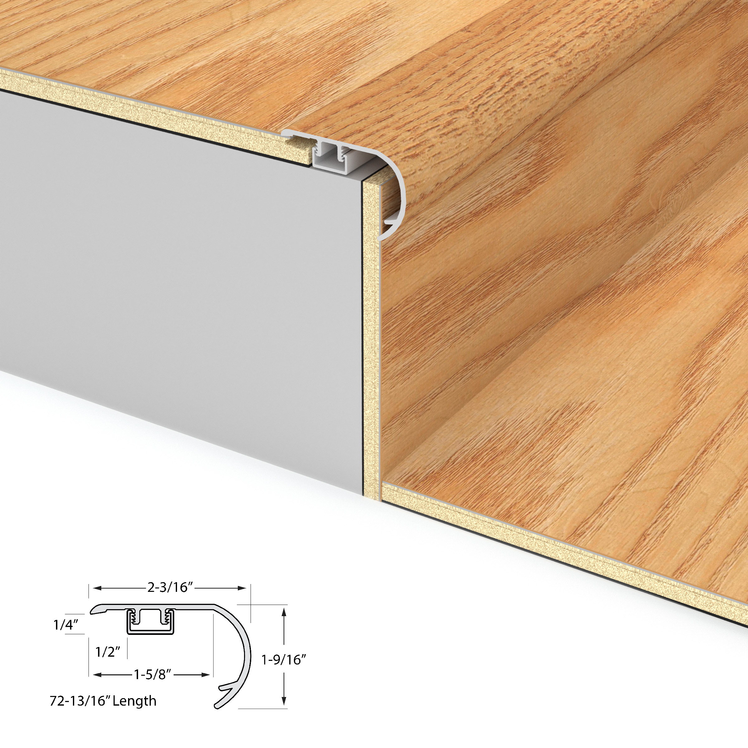 Honey Beam Stair Nosing Overlap 6.5mm view 3