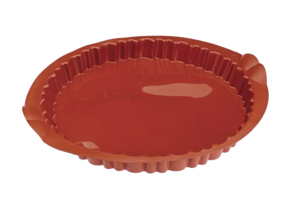 Moule en silicone à tourtière ronde avec bord cannelé de 28 cm