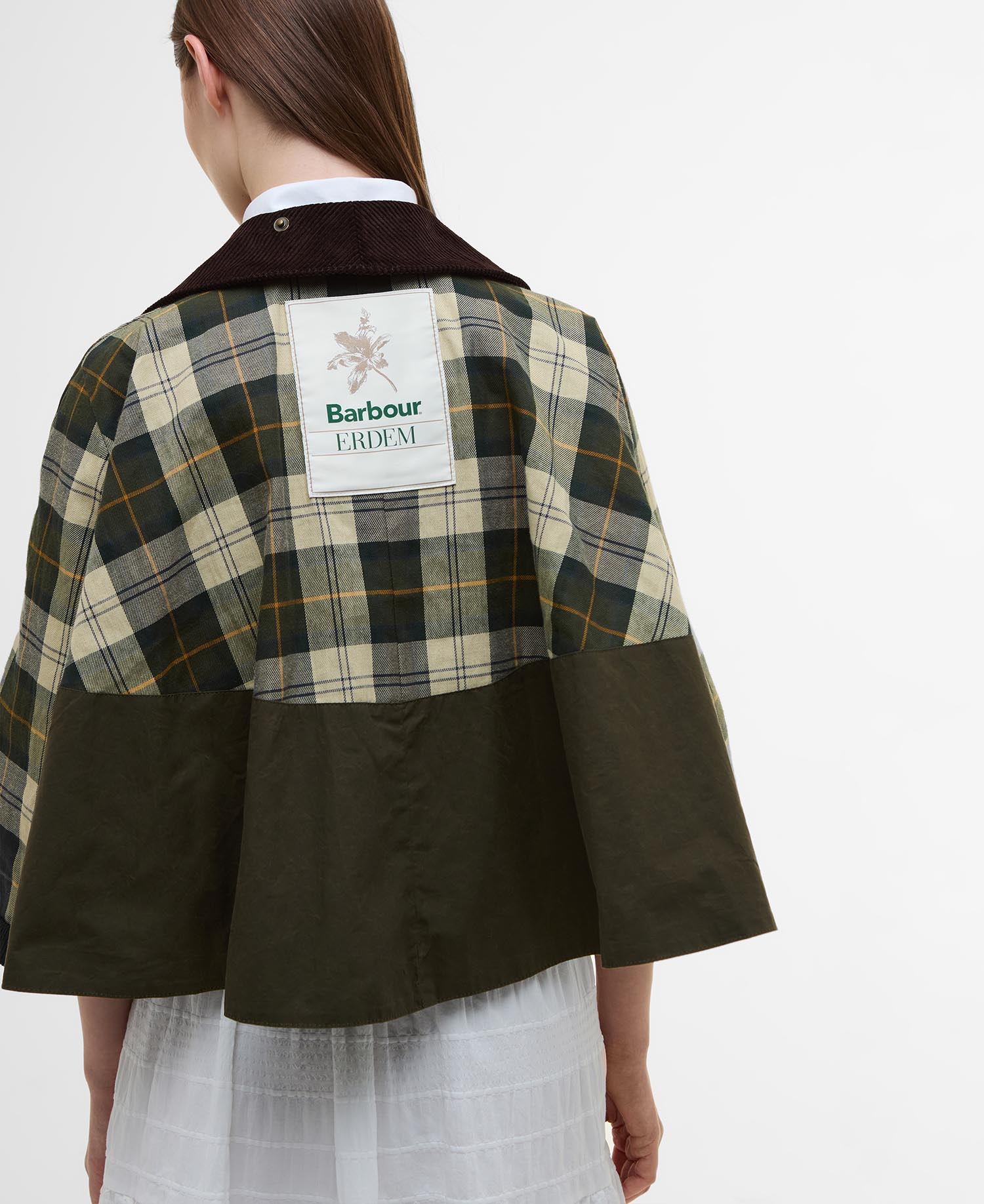 Barbour x ERDEM Reversible Clover Showerproof Trapeze Jacket image number 7