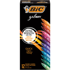 Gel-ocity&reg; Quick Dry Retractable Gel Pens, Assorted Fashion Colors, Pack of 12