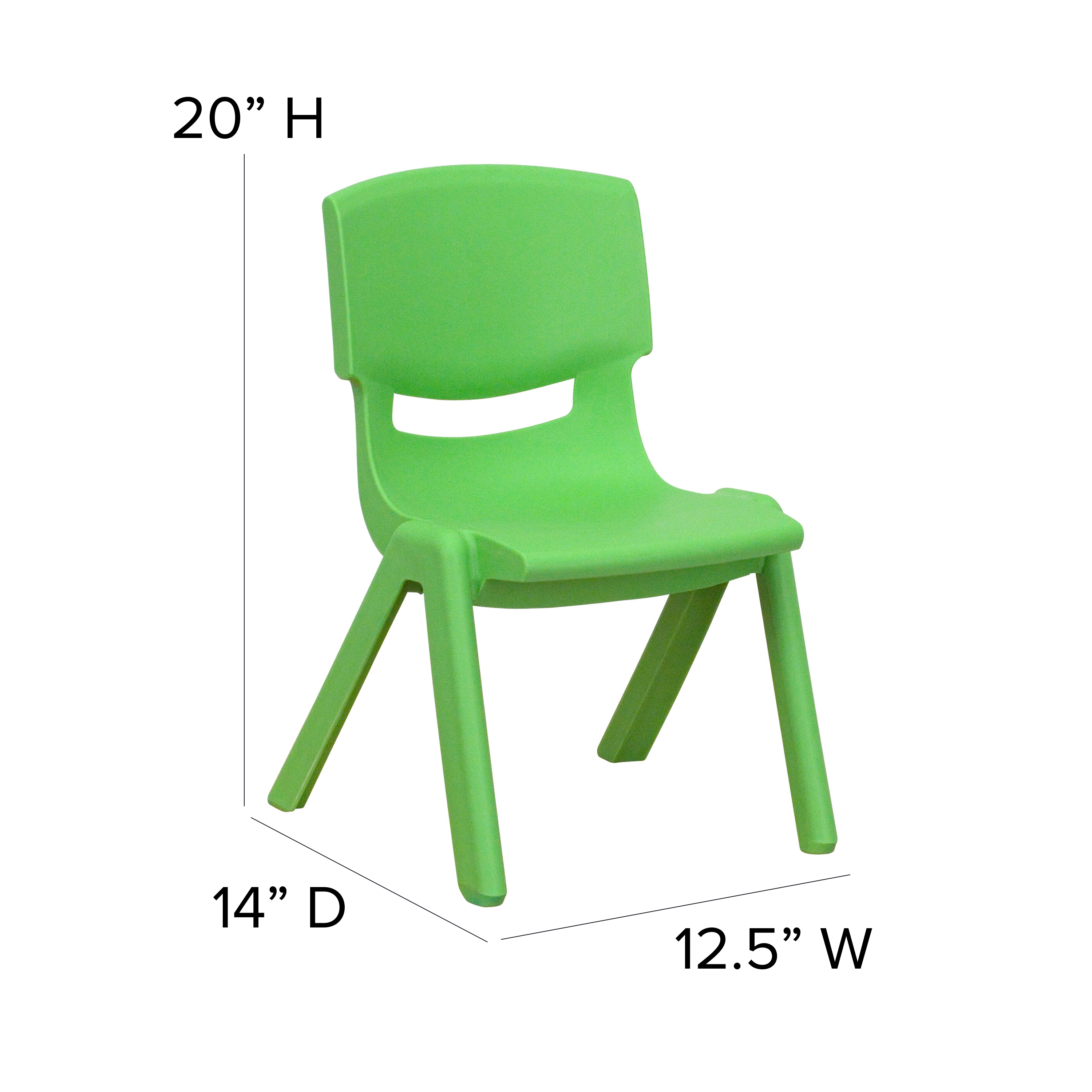 Pack de 4 sillas escolares apilables de plástico azul con asiento de 10,5" H, silla preescolar - Imagen 5 de 58