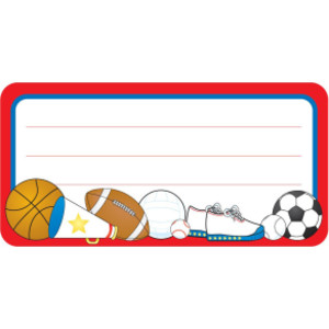Sports Nametags, 1-5/8" x 3-1/4" , Pack of 36
