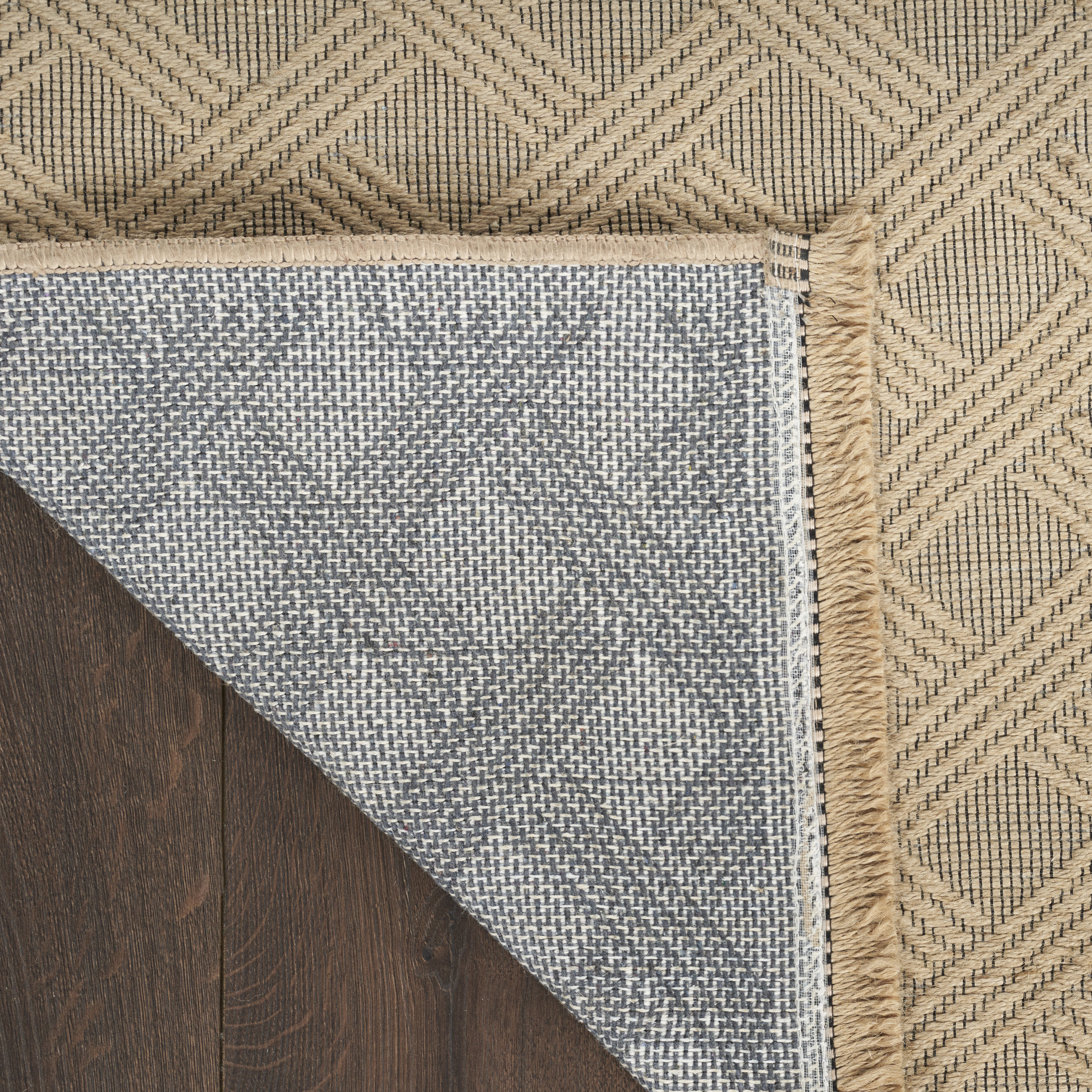 Nourison Washable Jute 3'11" x 5'11" Natural Modern Indoor Rug
