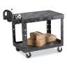 Rubbermaid Commercial, BRUTE® Heavy Duty, Ergo Handle, Flat Shelf, Medium, Utility Cart, Black