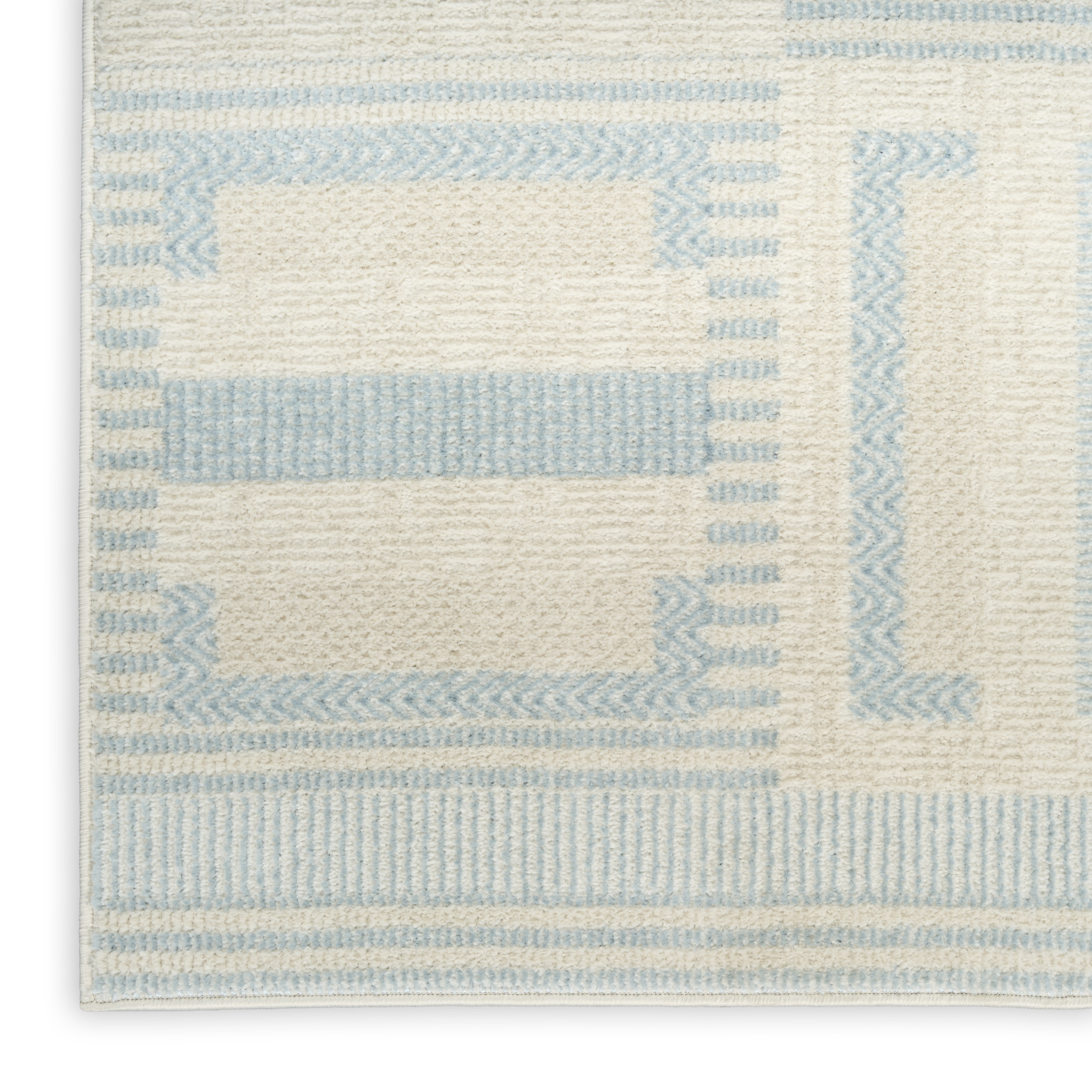 Nourison Nordic 4' x 6' Ivory Blue Modern Indoor Rug