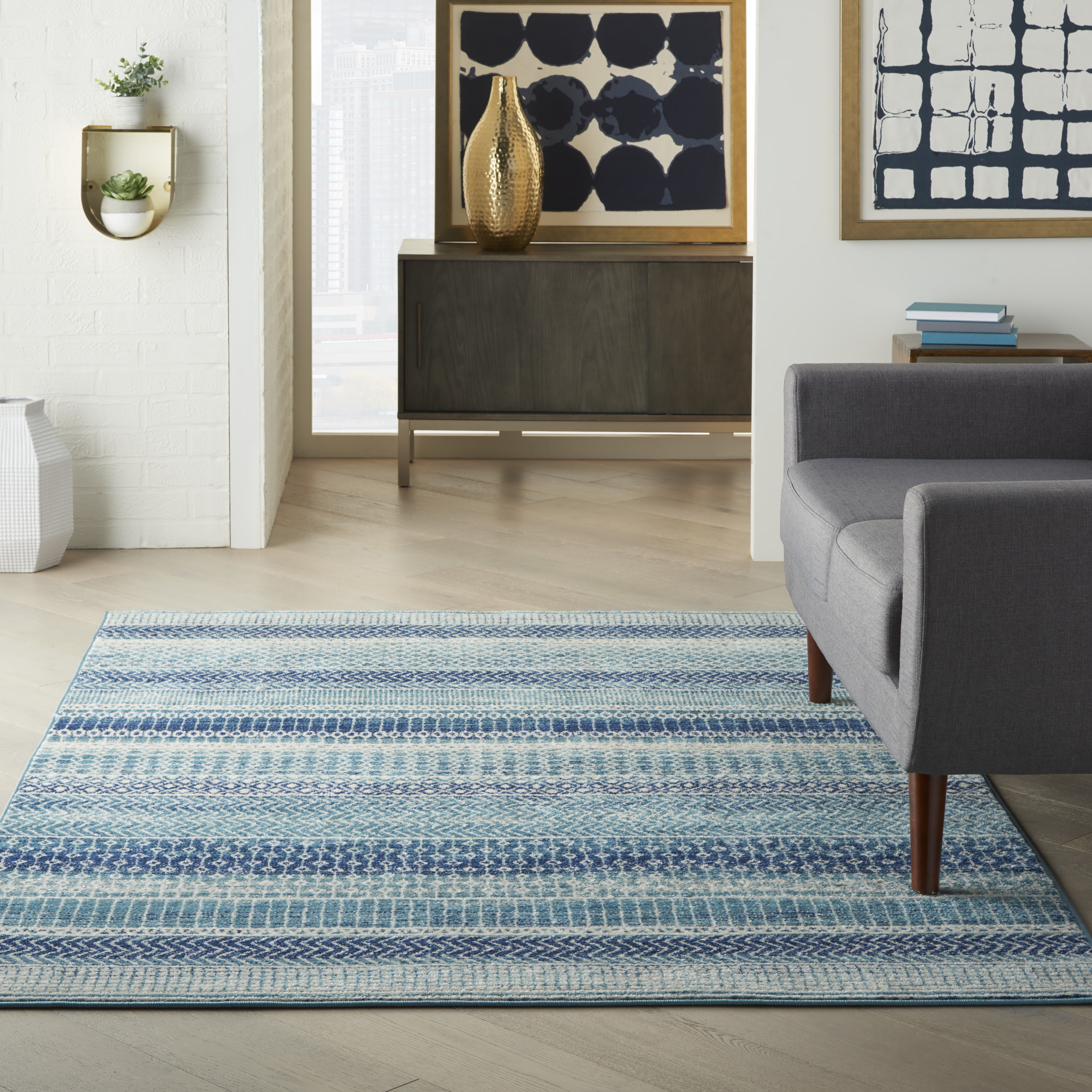 Nourison Passion 5'3" x 7'3" Navy Blue Bohemian Indoor Rug