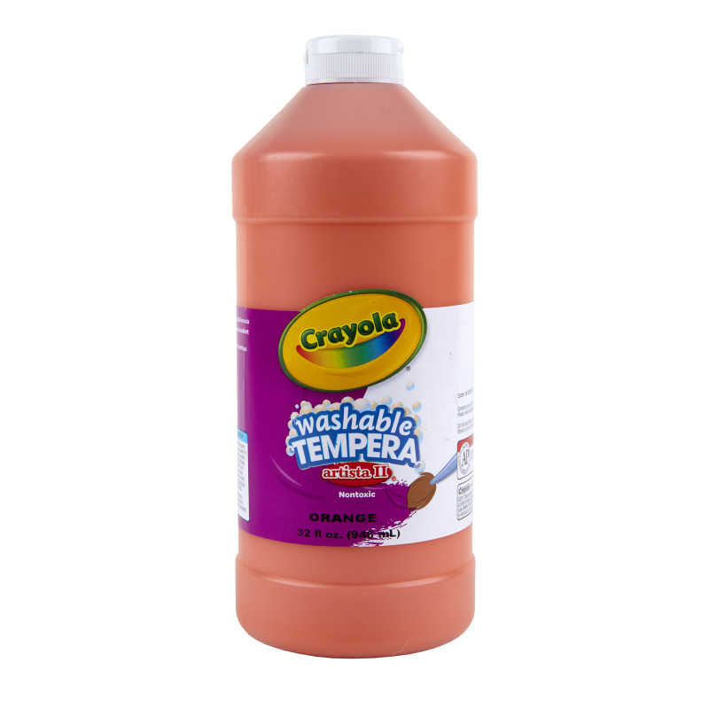 Artista II Washable Tempera Paint, 32 oz, Orange