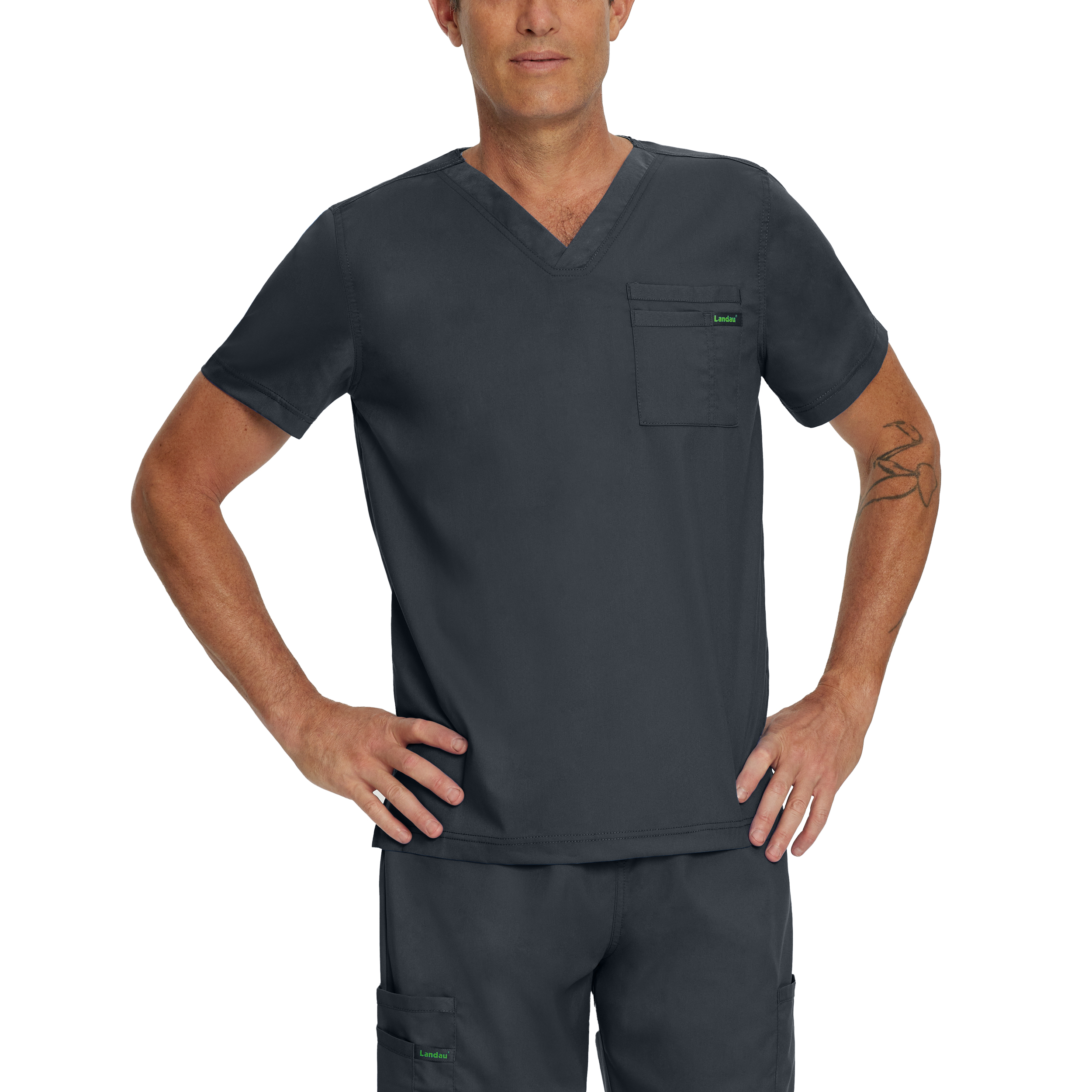 Landau ProFlex Unisex 2-Pocket V-Neck Scrub Top - 4259 FREE SHIPPING! - Picture 4 of 9