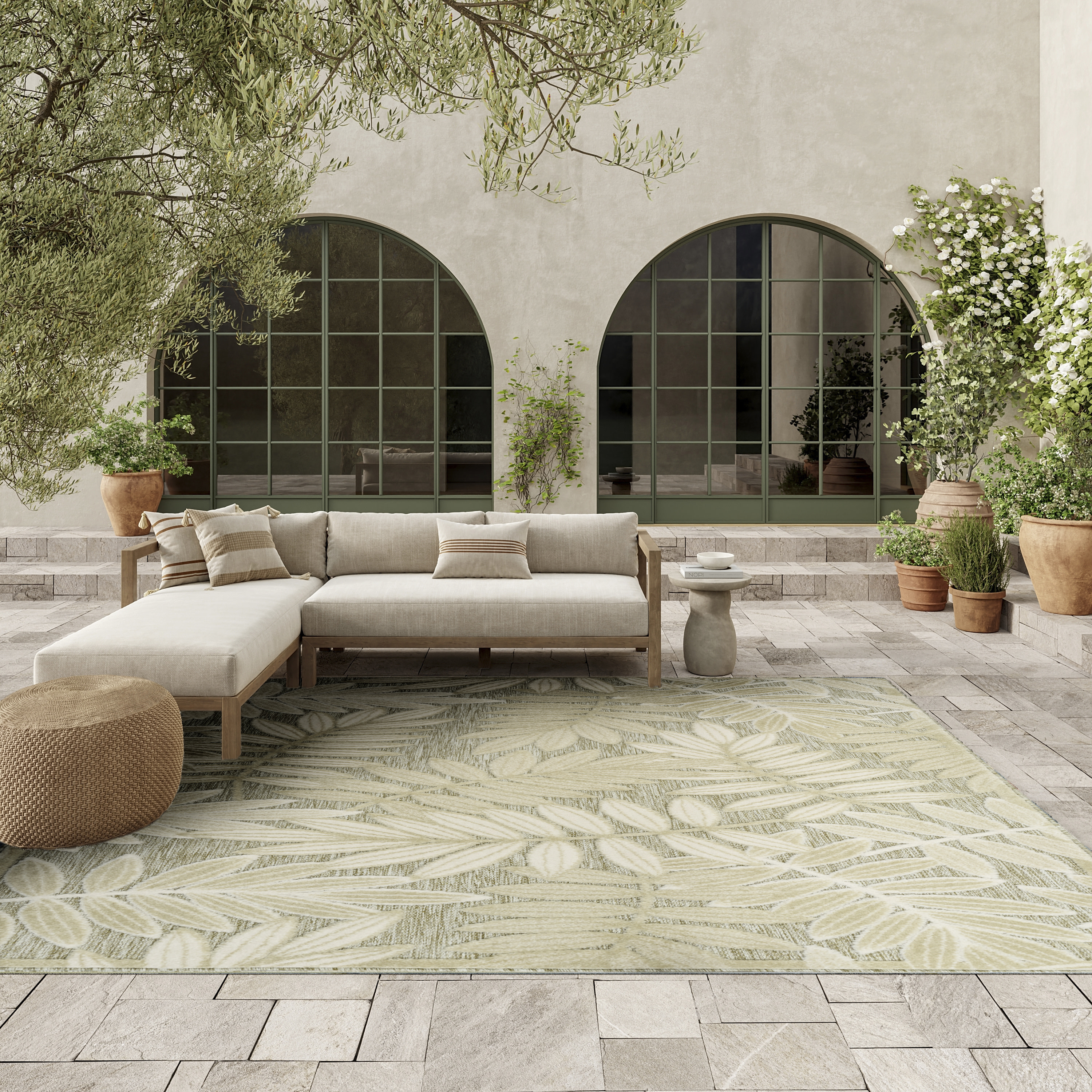 Nourison Aloha 7'10" x 10'6" Ivory Sage Modern Rug