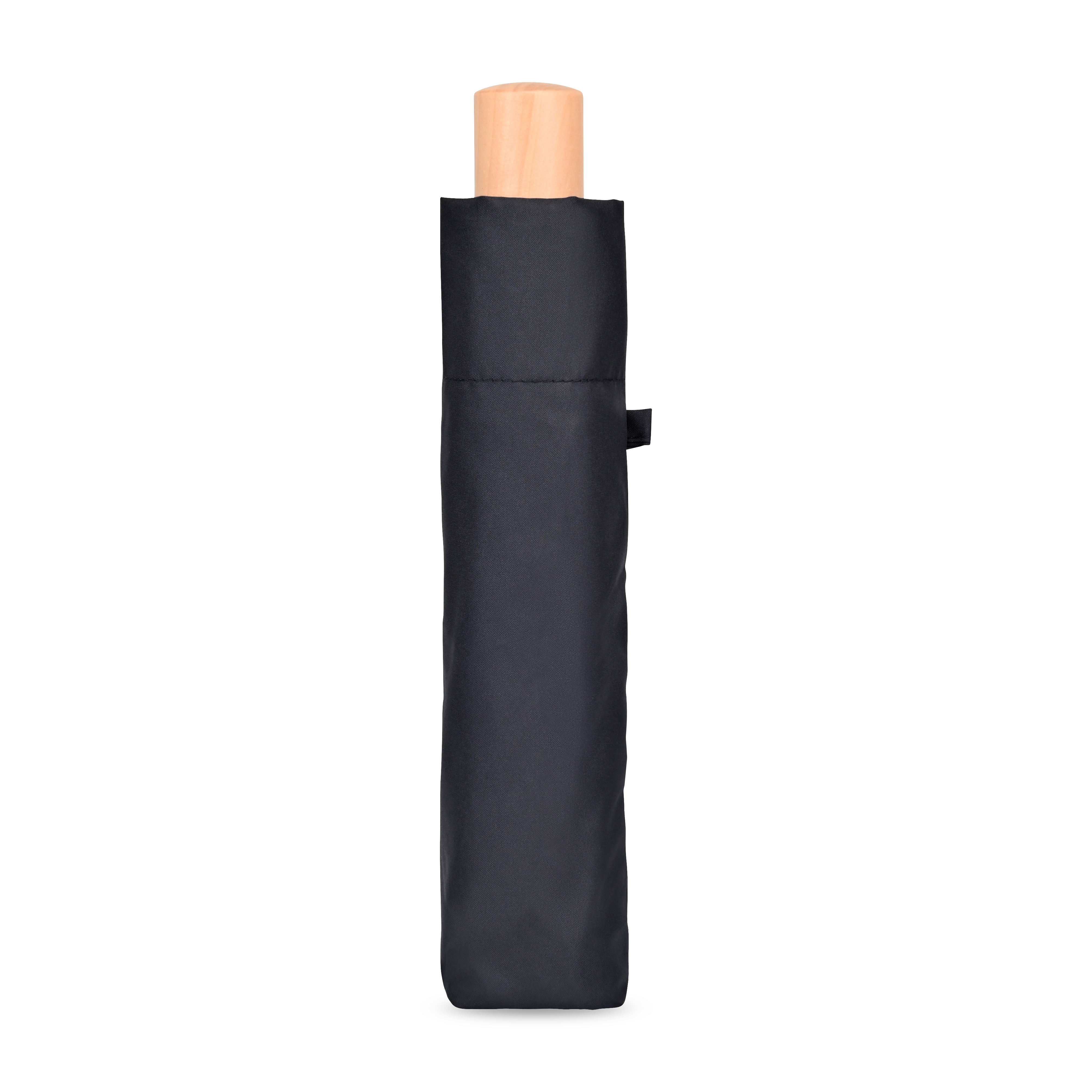 Elements 43" Recycled rPET Manual Folding Umbrella — Black