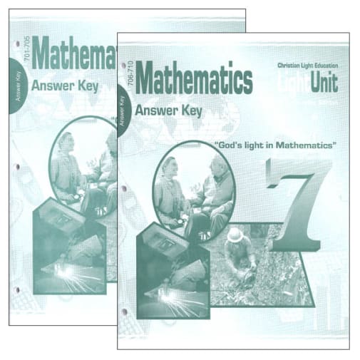 Christian Light Mathematics LightUnit 701-710 Answer Key Set Sunrise Edition