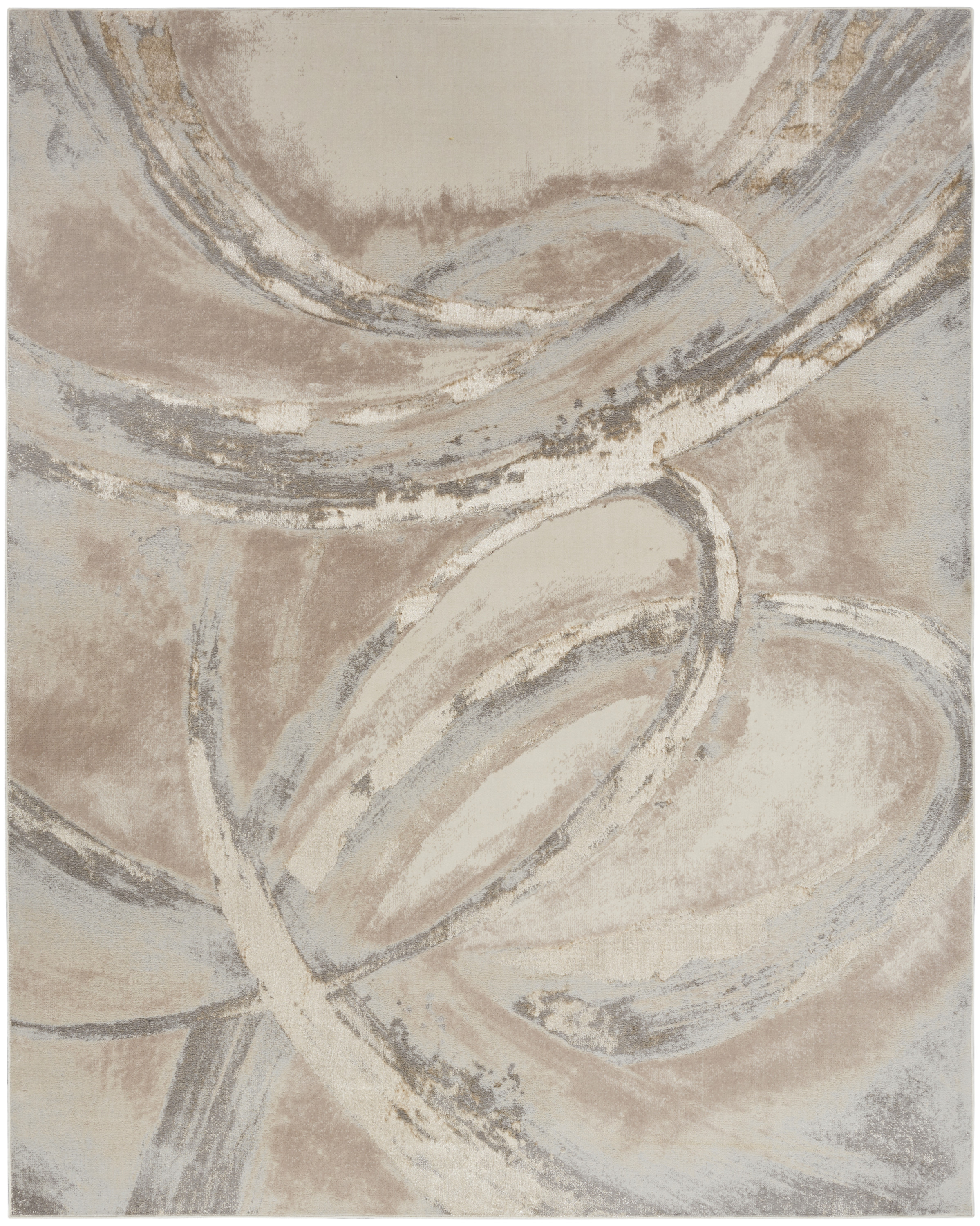 Nourison Splash 7'10" x 9'10" Beige Grey Modern Indoor Rug