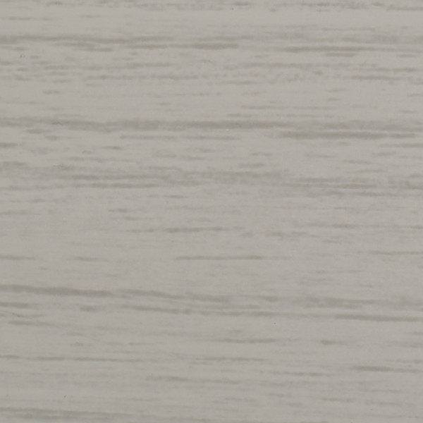 Light gray wood-grain panel with subtle horizontal streaks; lying flat and static, showing fine texture; close-up view of an evenly lit interior surface resembling laminate wall or tabletop.