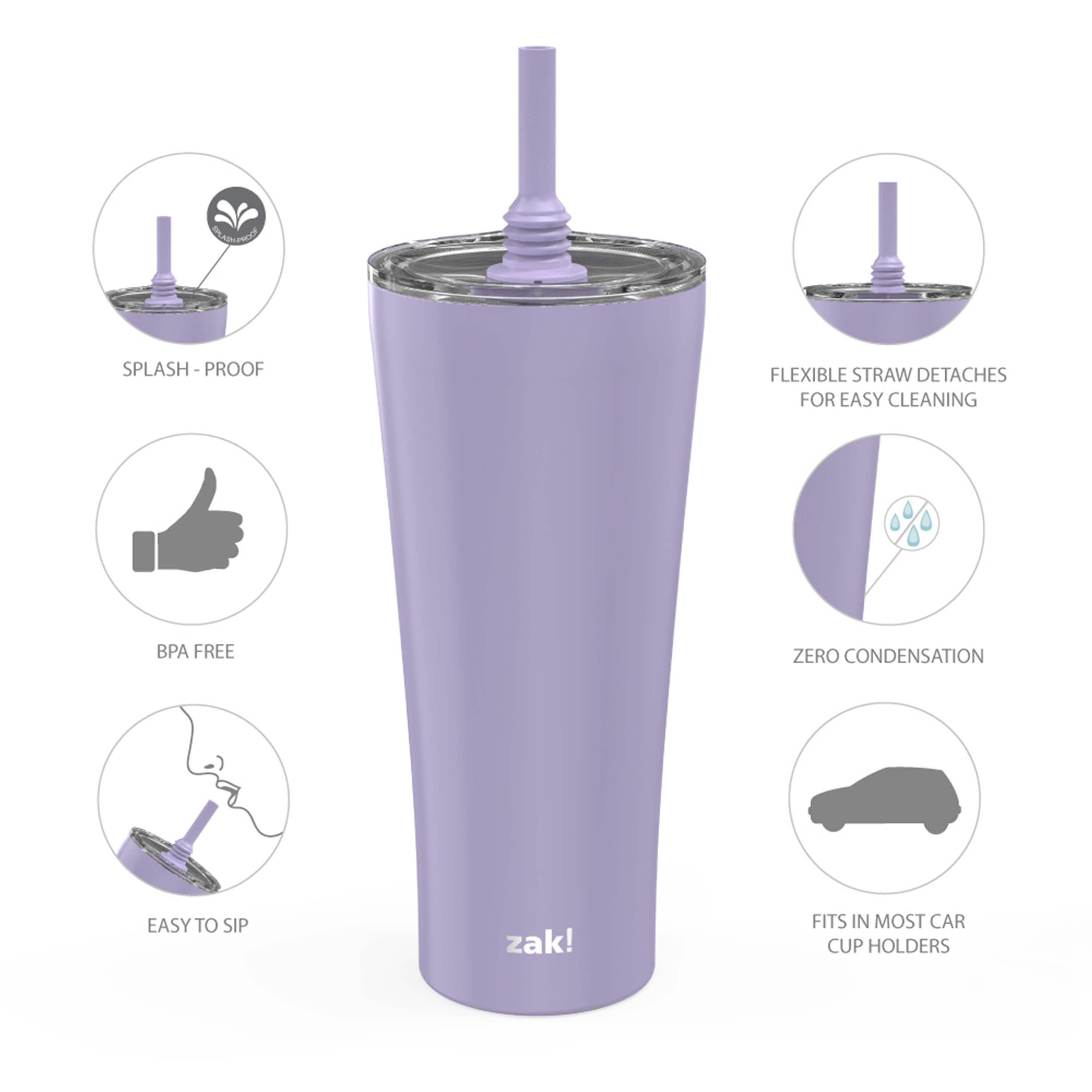 Alfalfa 30 ounce Vacuum Insulated Stainless Steel Tumbler, Lavender slideshow image 4 Alfalfa 30 ounce Vacuum Insulated Stainless Steel Tumbler, Lavender slideshow image 4