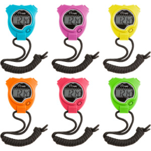 Stop Watch, Neon Colors, Set of 6