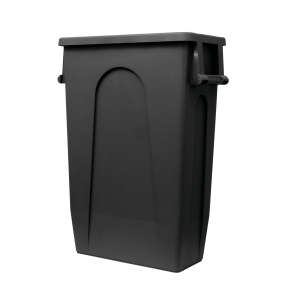 Hillyard, 23gal, Plastic, Black, Rectangle, Receptacle
