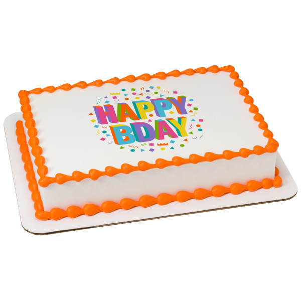 Happy Bday PhotoCake® Edible Image®