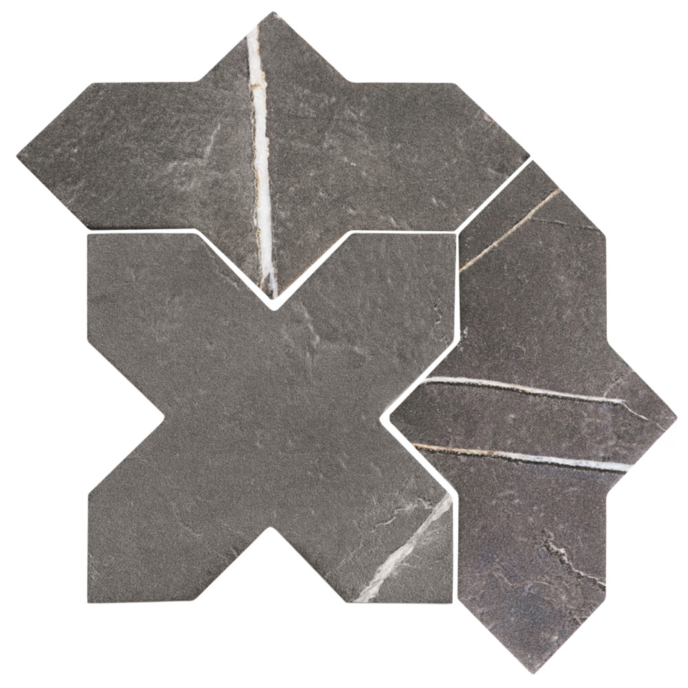 Istanbul Templar Shield Night with Night Cross 8-3/8 in. x 8-3/8 in. Porcelain Floor and Wall Tile