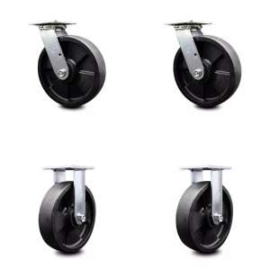 Caster 8 Inch Polyolefin Swivel Fixed