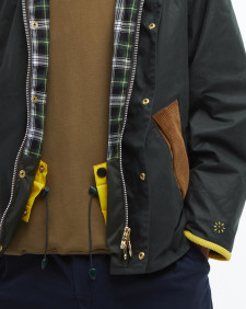Barbour x Flower Mountain Oversized Transport Waxed Jacket Sage